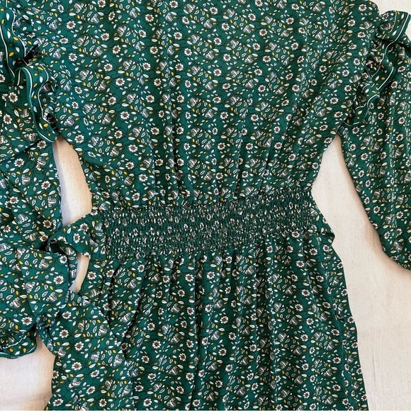 Max Studio Green Ditsy Floral Midi Dress Size Medium - Picture 4 of 13
